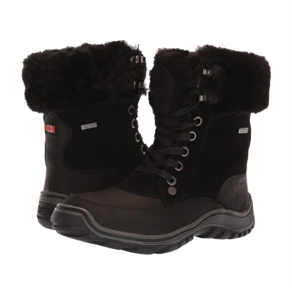 NWT PAJAR Abbie Genuine Sheepskin Lined Waterproof Boots 6.5 Black 37 Snow - Picture 1 of 9